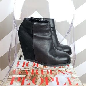 Dolce Vita Black Leather Suede Heidi Booties 8.5
